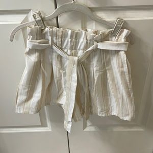 Francesca’s pleated high waist shorts with belt